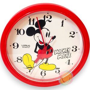 Vintage Lorus Mickey Mouse Red Wall Clock